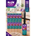 ALÇİN Tüy Toplayıcı Yedek Rulo 12’li + Aparat Kedi Köpek Tüy Toplama Rulosu