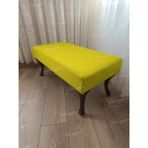 AldaGelsin 100 cm Düz Ayak Ucu Kapı Önü Antre Bench Puf Ceviz Ayak - 42 x 100 cm - Sarı