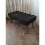 AldaGelsin 100 cm Düz Ayak Ucu Kapı Önü Antre Bench Puf Gümüş Ayak - Siyah