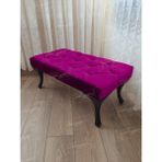 AldaGelsin 100 cm Kapitoneli Ayak Ucu Kapı Önü Antre Bench Puf Siyah Ayak - Mor