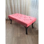 AldaGelsin 100 cm Kapitoneli Ayak Ucu Kapı Önü Antre Bench Puf Siyah Ayak - Pembe