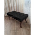 AldaGelsin 110 cm Kapitoneli Ayak Ucu Kapı Önü Antre Bench Puf Ceviz Ayak - 42 x 110 cm - Siyah