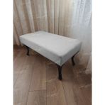 AldaGelsin 120 cm Düz Ayak Ucu Kapı Önü Antre Bench Puf Siyah Ayak - Beyaz