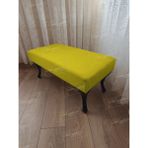 AldaGelsin 120 cm Düz Ayak Ucu Kapı Önü Antre Bench Puf Siyah Ayak - Sarı