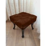 AldaGelsin 45 x 45 Kapitoneli Kapı Önü Ayak Ucu Puf Siyah Ayak - 45 x 45 cm - Kahve