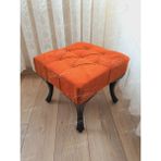 AldaGelsin 45 x 45 Kapitoneli Kapı Önü Ayak Ucu Puf Siyah Ayak - 45 x 45 cm - Turuncu