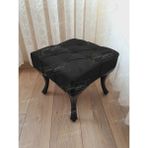 AldaGelsin 45 x 45 Kapitoneli Kapı Önü Ayak Ucu Puf Siyah Ayak - 45 x 45 cm