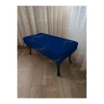 Aldagelsin Ayak Ucu Kapı Önü Antre Düz Bench Puf Orta Sehpa Siyah Ayak (120*45) Lacivert 120 X 45