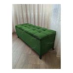 Aldagelsin Çizgi Kapitoneli Sandıklı Puf 110 Cm Siyah Ayak Yeşil 110 X 42