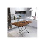 Aldagelsin Dekoratif Katlanır Masa Mutfak Masası (70*120) Ceviz 70 X 120