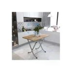 Aldagelsin Dekoratif Katlanır Masa Mutfak Masası (70*120) Kahve Mermer 70 X 110