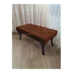 Aldagelsin Kapitoneli Ayak Ucu Kapı Önü Antre Bench Puf Siyah Ayak (110*45) Kahve 110 X 42