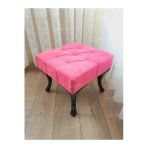 Aldagelsin Kapitoneli Makyaj Pufu Ayak Ucu Puf Siyah Ayak (45*45) Pembe 45 X 45
