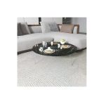 Aldagelsin Klasik Yuvarlak Katlanabilir Ayaklı Hamur Açma Yer Sofrası Siyah Mermer 90 X 90