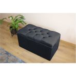 AldaGelsin Lüks Kapitoneli Sandıklı Puf 90 cm - Siyah