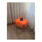 Aldagelsin Lüks Oval Parrot Puf Ahşap Ayak Turuncu 50 X 40