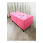 Aldagelsin Lüks Sandıklı Kapitoneli Ayakucu Puf Bench 120 Cm Siyah Ayak Pembe 120 X 45