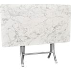 AldaGelsin Mermer Desenli Katlanabilir Mutfak Çalışma Bahçe Masa (70*120) - Beyaz - 70 x 120 cm