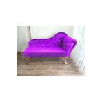 Aldagelsin Ters Kol Dekoratif Bihter Koltuk Josefin Puf 110 Cm Gold Ayak Eflatun 110 X 42