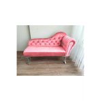 Aldagelsin Ters Kol Dekoratif Bihter Koltuk Josefin Puf 130 Cm Gümüş Ayak Pembe 131 X 41