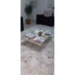Aldagelsin Yeni Model Dikdörtgen Yer Sofrası (60*90) Kahve Mermer