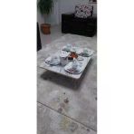 aldagelsin Yeni Model Dikdörtgen Yer Sofrası (70 * 120) Beyaz Mermer