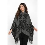 ALDAIYR Kadın Kışlık Çift Taraflı Panço Omuz 140x140