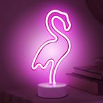 ALEENFOON Işık Tabelaları LED Neon Işık Oda Dekoru Gece Lambaları Akülü ve USB ile Çalışan İç Mekan Aydınlatması Yatak Odası Noel Partisi Bar için Başucu ve Masa Lambaları (Pembe Flamingo)