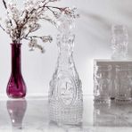 Alegre Glass Fleur De Lis Kapaklı Karaf - 14X33 cm - Şeffaf - 1500 ml