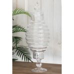 Alegre Glass Kovan Cam Kapak Şerbetlik 20 x 53 cm Gümüş - 2,5 L - Şeffaf