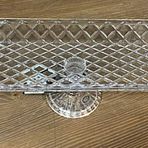 Alegre Glass Kristal Dikdörtgen Servis Tabağı, Elmas Desenli, Dekoratif Cam Tepsi