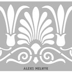 Aleks Melnyk No.335 Metal Şablon, Antik Yunan ve Roma Süs Tasarımı, Bordür, Palmet Motifi, Desenler, Küçük Şablon, 1 PC, Ahşap Yakma Şablonu, Gravür, El işi, Sanat, Süslü