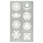 Aleks Melnyk No.415 Metal Şablon, Çakralar, Mandala, Yoga, Meditasyon Sembolleri, Om, Kutsal Geometri, Ahşap Yakma Şablonu, Pirografi Gravür, Yer imi, El Sanatları, Sanat, Kendin Yap