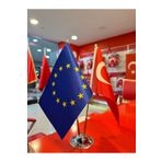 ALEMDAR BAYRAK TEKSTİL Türkiye & Avrupa Birliği Masa Bayrağı