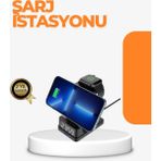 Alemdar Pazarlama 4’ü 1 Arada Kablosuz Şarj Istasyonu – LED Saat Ekranlı, Apple Uyumlu, Akıllı Güvenlik Kor - Çok Renkli