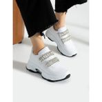 Alemdar Shoes Bonita Beyaz Cırtı Taş Detay Kadın Sneakers