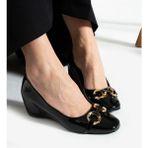 Alemdar Shoes Manu Siyah Rugan Gizli Topuk Kadın Ayakkabı