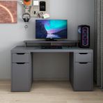 Alen 150 cm 2 Çekmeceli 2 Dolaplı Çalışma & Oyuncu Masası - Antrasit - 150x60x75
