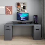 Alen 180 cm 2 Çekmeceli 2 Dolaplı Çalışma & Oyuncu Masası - Antrasit - 180x60x75