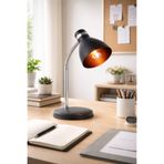 AL&EN SHOP Nisaluce Modern Krom Spiralli Masa Lambası•• Ofis Çalışma Masası Lambası Yön Ayarlı || Kablolu Ders Çalışma Lambası Ofis Lambası Öğrenci Masa Lambası AYARLANABİLİR AYDINLATMA AÇISI Gece Okuma Lambası