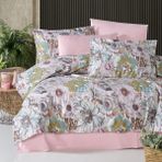 Alena Home %100 Pamuklu Desenli Çift Kişilik Nevresim Takımı - Pembe - 240 x 260 cm