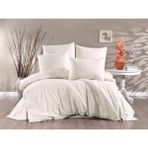 Alena Home Gold Serisi Düz Ekru 180 x 200 cm Çift Kişilik Lastikli Çarşaflı Nevresim Takımı