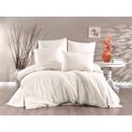 Alena Home Pamuklu Gold Serisi (Lastikli Çarşaflı) Düz Tek Kişilik Nevresim Takımı - Ekru - 120 x 200 cm