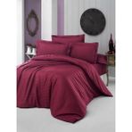 Alena Home Pamuklu Otel Serisi Çizgili Çift Kişilik Nevresim Takımı - Bordo - 240 x 260 cm