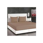 Alena Home Style Pamuk Saten 180x200 Çift Kişilik Çizgili Lastikli Çarşaf Seti Kahverengi 180 x 200 AlenaNM401
