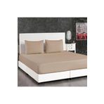 Alena Home Style Pamuk Saten 180x200 Çift Kişilik Çizgili Lastikli Çarşaf Seti Sütlü Kahve 180 x 200 AlenaNM403