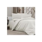 Alena Home Style Pamuklu Otel Serisi (Lastikli Çarşaflı) Çizgili Çift Kişilik Nevresim Takımı Ekru 180 x 200 AlenaNM293
