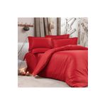 Alena Home Style Pamuklu Otel Serisi (Lastikli Çarşaflı) Çizgili Çift Kişilik Nevresim Takımı Kırmızı 180 x 200 AlenaNM294