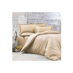 Alena Home Style Pamuklu Otel Serisi (Lastikli Çarşaflı) Çizgili Çift Kişilik Nevresim Takımı Krem 180 x 200 AlenaNM296