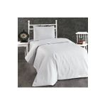 Alena Home Style Pamuklu Otel Serisi (Lastikli Çarşaflı) Çizgili Tek Kişilik Nevresim Takımı Beyaz 160 x 220 AlenaNM172